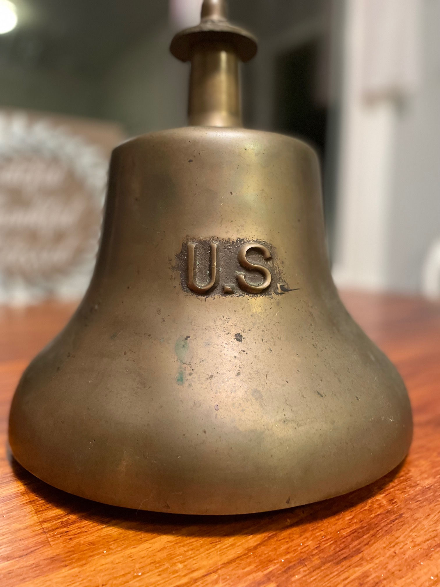 Heavy Vintage US Navy USN Ship Bell Clapper Bronze Military Nautical